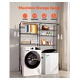 thumbnail image 3 of Over Washer Dryer Shelves 6 Tier, Laundry Storage Rack with Hanger Rod & Hooks, 3 of 6
