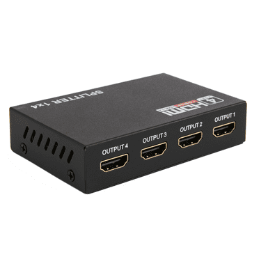 HDMI Splitter 1 in 4 Out Female,1x4 Hdmi Splitter Display Multiple Duplicate/Mirror Screen,Powered AC Adapter Included,Supports Ultra HD 1080P 4K/2K and 3D,for TV,Monitors,Computer,DVD,Projecto