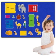 HOOJOJO Dear Zoo Felt Story Set, 17PCS Animal & Crate Felt with Hook-and-Loop Dots, Interactive Classroom Storytelling Prop for Ages 3+, Preschool Teaching Aid