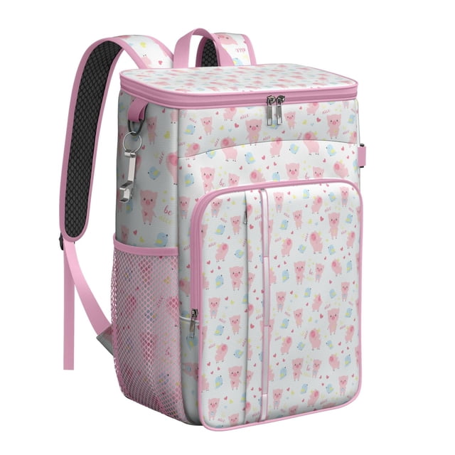 Adorable Pig Farm Animal Backpack Cooler – Leakproof Insulated Lunch Bag with Aesthetic Abstract Pig Design for Work, Travel & Camping