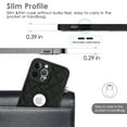 thumbnail image 4 of Unique Logo View Design Luxury PU Leather Lozenge Pattern Phone Case for iPhone 13 Pro Anti-Slip Scratch Resistant Ultra Slim Shockproof Anti-fall Protective Phone Case Cover,Black, 4 of 7