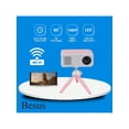 thumbnail image 1 of Besus Mini Projector J19 Mate, Manual Keystone Correction Portable 360P With 2.4G WIFI,Support 1080P Full HD Portable Projector Movie Projector Compat, 1 of 4