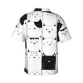 thumbnail image 3 of Uemuo Doodle Cute Cat Printed Regular Fit Short Sleeve Casual Hawaiian Shirt for Men,Aloha shirt,Tropical shirt,Floral print shirt,Vacation Beach shirt-Large, 3 of 9