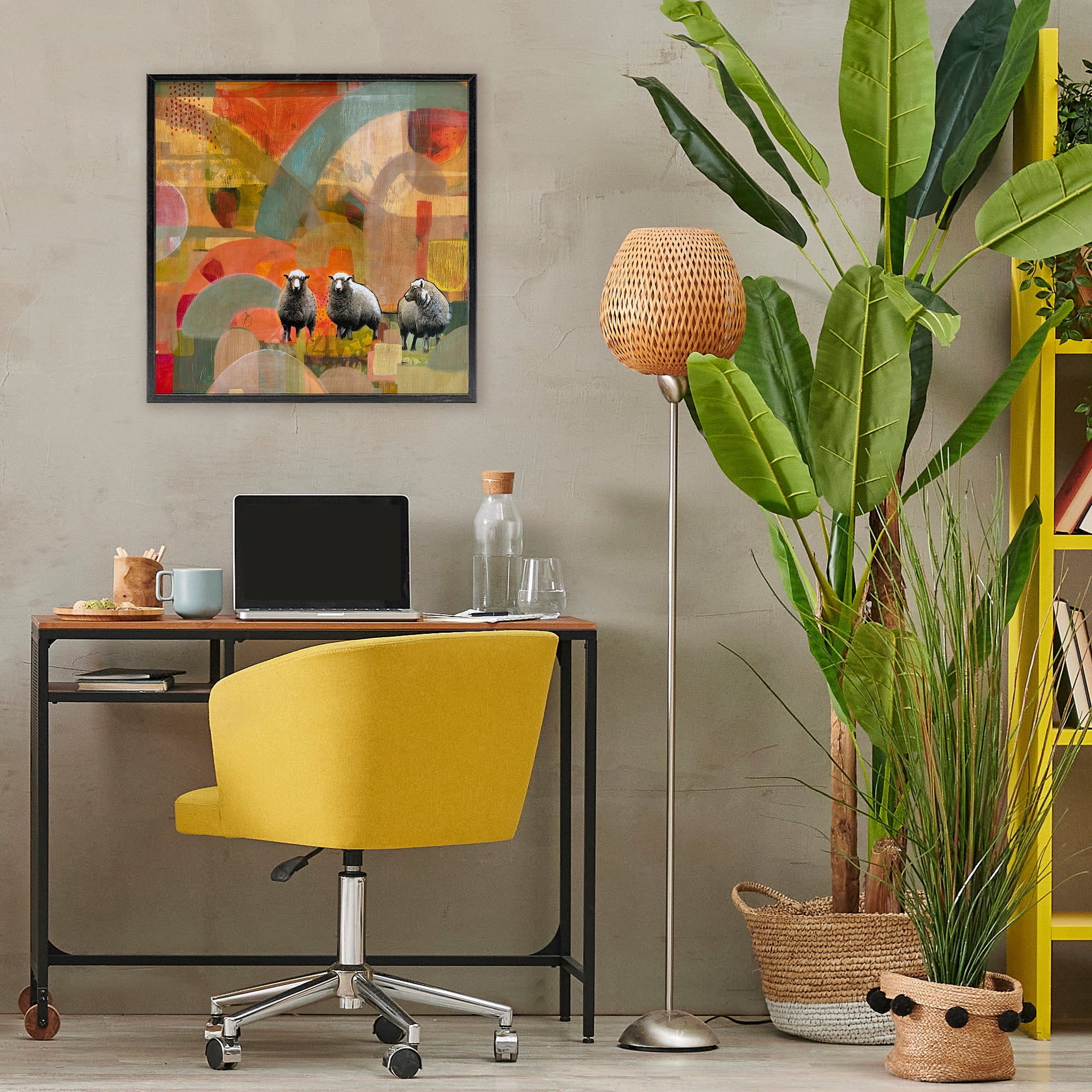 Stupell Industries Counting In My Sheep Black Framed Giclee Art, design by Dianna Fritzler