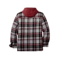 thumbnail image 2 of Men's Flannel Shirt Jacket with Hooded Thicken Warm Lined Coat Long Sleeve Rugged Plaid Warm Winter Jacket Coat Hoodie Outwear Shacket, 2 of 3