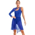 thumbnail image 3 of MSemis Women's One Shoulder Long Sleeve Lyrical Dance Dress, 3 of 3