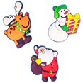 thumbnail image 1 of Paquete de 3 imanes navideños para nevera, regalos de Navidad, decoración del hogar, imán para nevera para niños, imán para nevera con forma de muñeco de nieve, Papá Noel y alce, diseño elegante y pop, 1 of 5