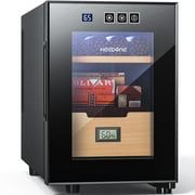 NEEDONE 16L Cigar Cooler Humidor with Temp-Heating,Spanish Cedar Wood Shelves with Digital Hygrometer Displays, 100 Counts