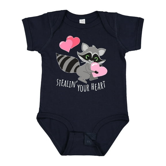 Inktastic Stealin' Your Heart Cute Raccoon Boys or Girls Baby Bodysuit