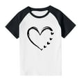 thumbnail image 4 of ATOGUTA Girls Graphic Shirts Valentine Cute Love Heart Graphic T-Shirt Valentine's Day Outfit Love Heart Tee Size 3T-14, Black, 4 of 6