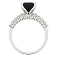 thumbnail image 4 of 2.66 ct Brilliant Princess Cut Natural Onyx 14k White Gold Solitaire with Accents Engagement Bridal Wedding Ring Band Set size 7.25, 4 of 7
