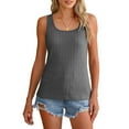 thumbnail image 4 of ZZwxWA Womens Tank Tops Ribbed Neck Summer Sleeveless Tops Shirts Womens Solid Camisole Holiday Vest Online Shopping, 4 of 6