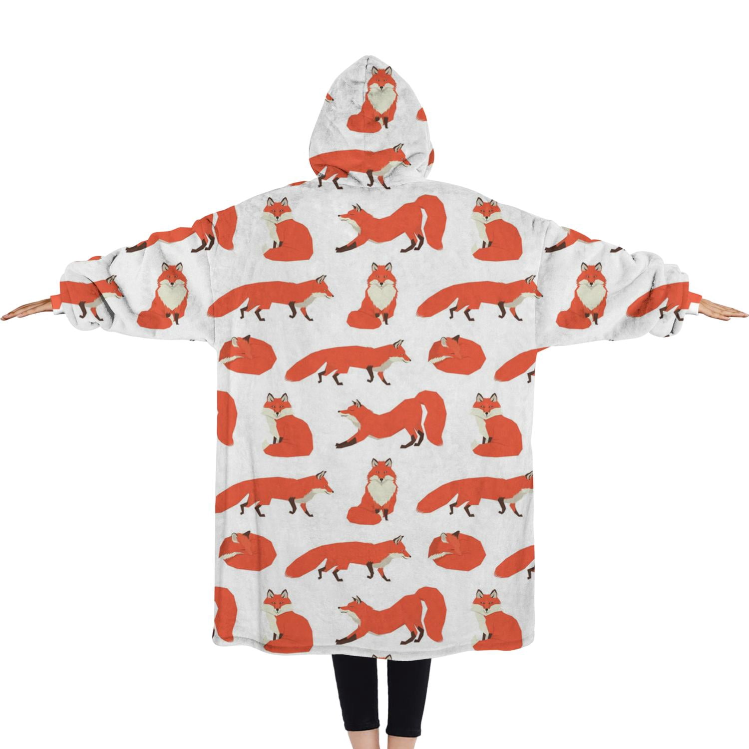 Wearable Adult Blanket Hoodie - Flannel Blanket Hoodie with Pockets -Sherpa Giant Hoodie Blankets for Women Men
