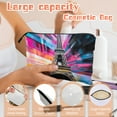 thumbnail image 4 of Makeup Bag Small Toilet Cosmetic Bags Travel Makeup Case Waterproof for Women Girls 6.7X9.45inches - Vivid Artistic - Eiffel Canvas, 4 of 7