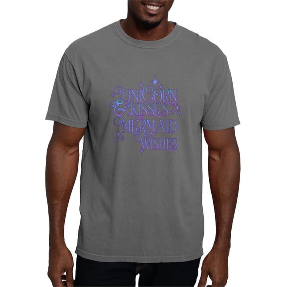 CafePress - UNICORN KISSES And MERMAID WISHES T Shirt - Mens Comfort Colors Shirt