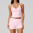 thumbnail image 1 of PISONIC Women Two Piece Workout Sets Spaghetti Straps Tank Top Matching Booty Lifting Shorts Gym Yoga Outfits, 1 of 7