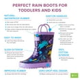 thumbnail image 3 of Oaki Kids Rubber Rain Boots with Easy-On Handles for Boys Girls Toddlers, 3 of 3