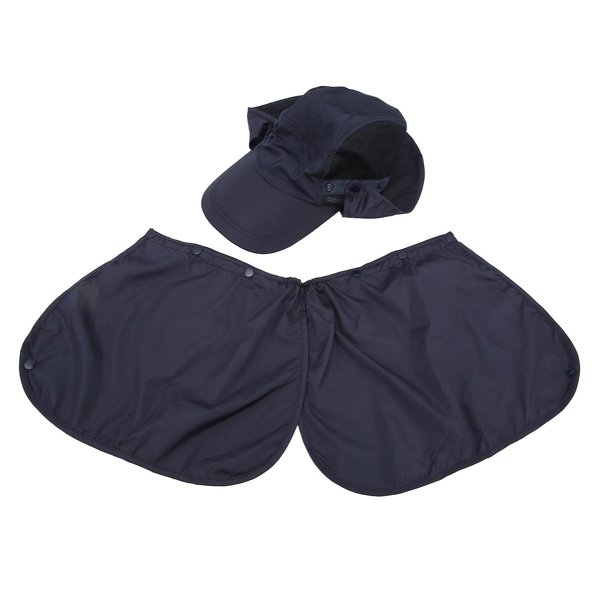 2024 Sombrero protector solar, resistente al viento y a la arena, con cubierta para el cuello para pesca al aire libre, senderismo, acampada, azul marino