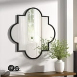31 in.×31 in.Black Metal Frame Accent Vanity Bathroom Arch Decorative Wall Mirror - Walmart.com