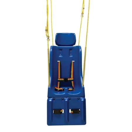 Full support swing seat with pommel, head and leg rest, large (adult), with rope