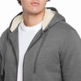 thumbnail image 4 of Eddie Bauer Men's Shearling-Lined Full-Zip Hoodie, Heavyweight Fleece, Relaxed Fit (GREY/SMALL), 4 of 6
