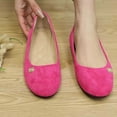 thumbnail image 4 of Miluxas Women's Suede Ballet Flats, Elegant Round Toe Slip-On Shoes with Gold Emblem, Stylish Comfort Flats for Work & Casual Occasions Hot Pink 9.5(43), 4 of 7