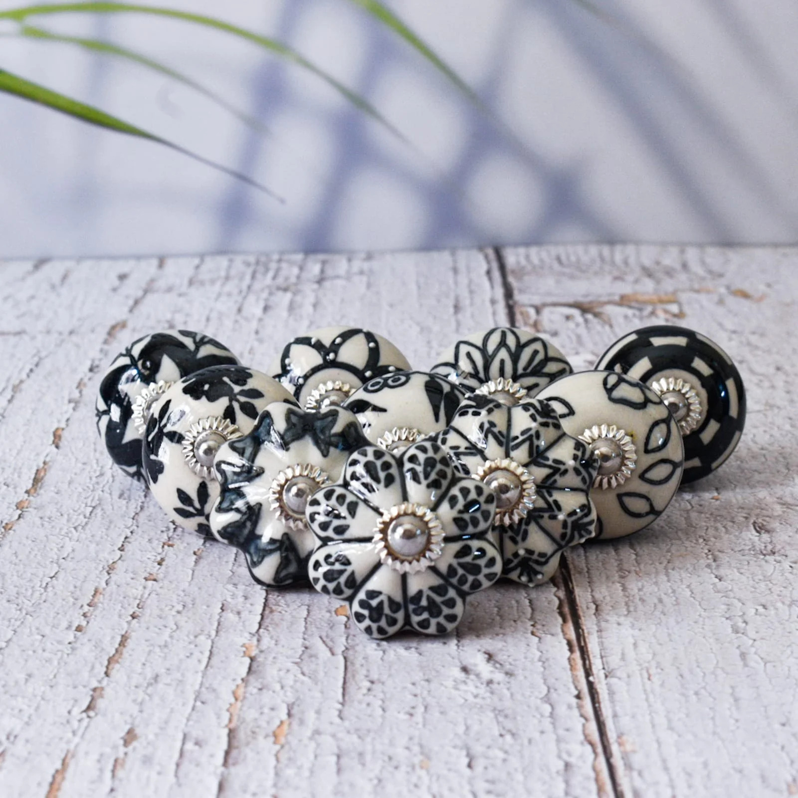 Ajuny Set of 10 Hand-Painted Ceramic Cabinet Knobs photo 2