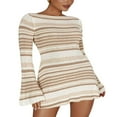 thumbnail image 1 of Robe Moulante Courte Décontractée pour Femmes à Manches Longues en Tricot, Dos Ouvert, Robe Chandail Décontractée, 1 of 7