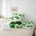thumbnail image 6 of jejeloiu Cute Leaves Clover 7 Pieces Bedding Comforter Set,St.Patrick Day Full Bedding Set,Green White Fitted Sheet Flat Sheet For Boys Girls,Luxury Bedroom Decor Reversible, 6 of 8