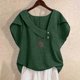 thumbnail image 1 of Neewe Button Down Shirts for Womens Petal Sleeve Blouses Irregular Neck Casual Summer Tops Trendy Outfits, 1 of 8