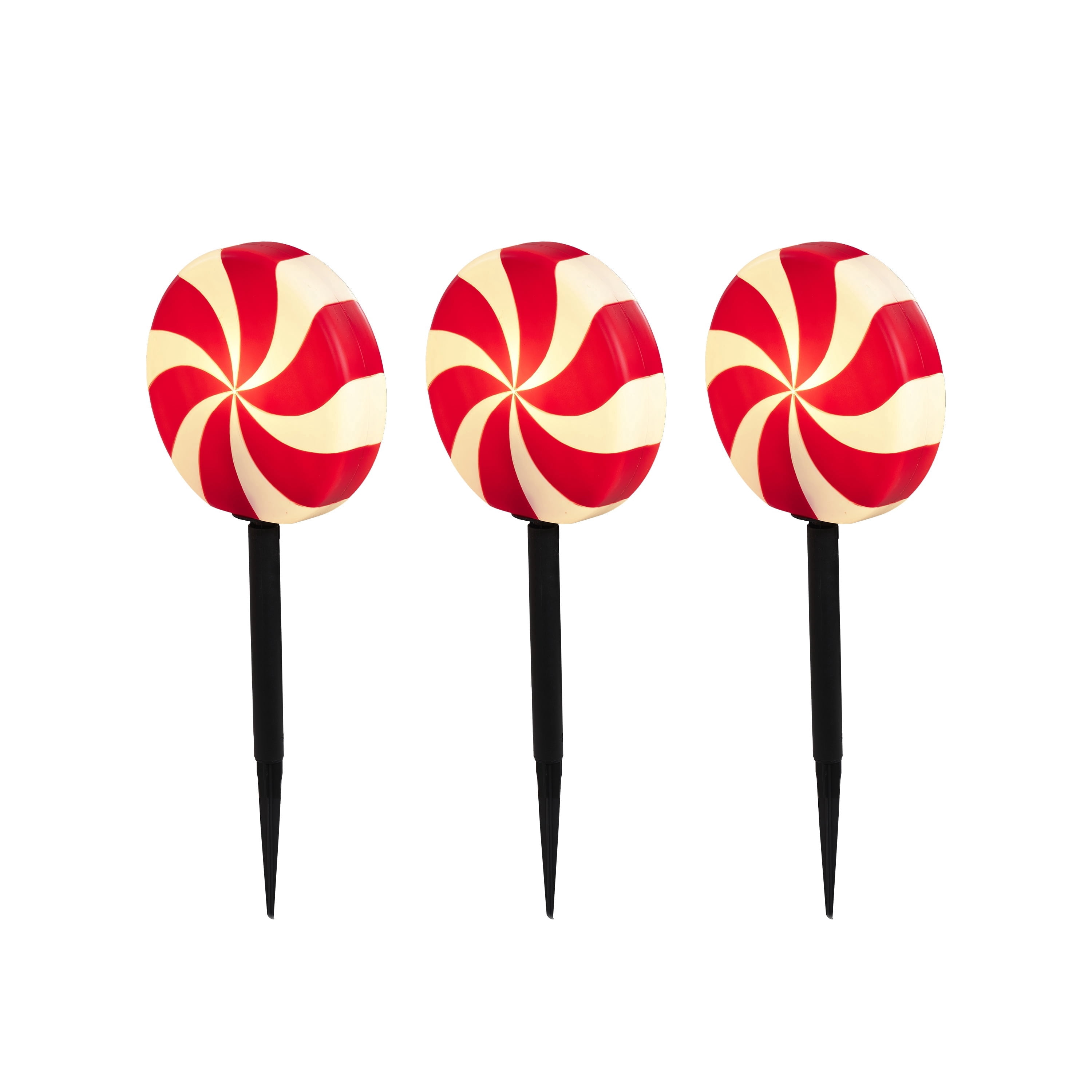 Indoor/Outdoor LED Christmas Candy Pathway Lights, Warm White, Set of 3, by Holiday Time