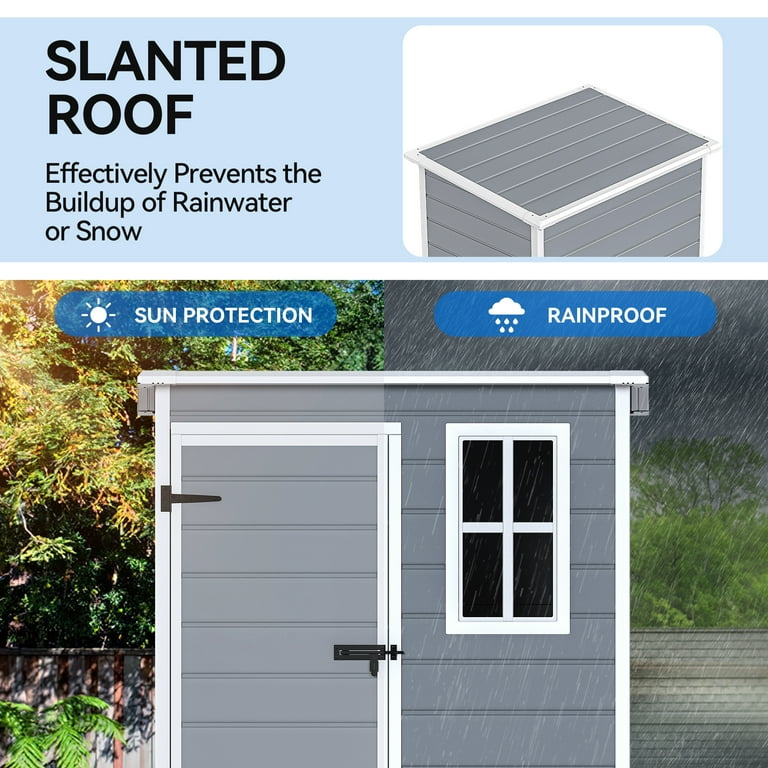 Dextrus Heavy-Duty Resin Garden Storage Shed 5x3 FT, All-Weather