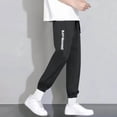 thumbnail image 2 of Hrsba Mens Running Pants,Elastic Waist Drawstring Loose Summer Casual Sports Long Pants, 2 of 5