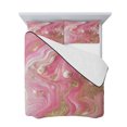 thumbnail image 7 of Pink Marble Twin Size Down Alternative Comforter, Lightweight Comforter Quilt Bedding Set with Pillow Shams Modern Ink Painting Abstract Golden All Seasons Bed Comforter Duvet Insert 68"x86", 7 of 7