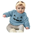 thumbnail image 3 of Gibobby Boys and Girls' Uniform Cotton Crew-Neck Sweaters Long Sleeve Pullover Knit Sweater,Light Blue,3-6 Months, 3 of 7