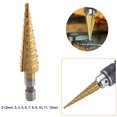 thumbnail image 5 of 3-12mm HSS Titanium Step Drill Bit HSS Power Tools for Wood Metal Drilling, 5 of 9