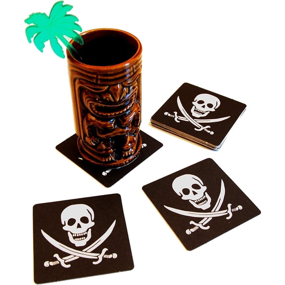 20 Skull and Crossbones Pirate Drink Coasters