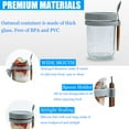 thumbnail image 2 of 2PCS Overnight Oats Container with Lids Spoons, Reusable Overnight Oatmeal container for Women Men Kids, Milk Vegetables fruit Salad Storage Container with Measurement Marks 350ml, Grey, 2 of 7