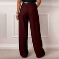 thumbnail image 3 of Cutuoiiu Plus Size Womens Solid Color High Waist Pleated Suit Pants Casual Wide Leg Trousers with Pockets Gifts, 3 of 6