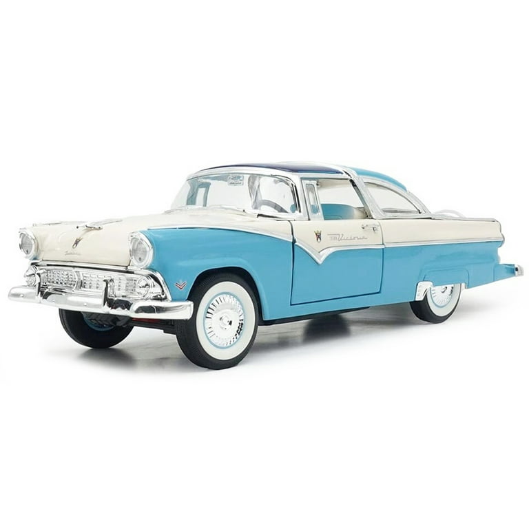 1955 Ford Crown Victoria Light Blue and White 1/18 Diecast