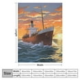 thumbnail image 4 of Creowell Sunset Ocean Ship Print Throw Blanket for Bed Couch Car Kids Adults, Lightweight Blanket Gifts All Seasons, Various Sizes 50x60in, 4 of 6