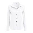 thumbnail image 4 of Kogui Womens Shirts Trendy Women's Stain Shield Dress Shirts Free Long Sleeve Shirts Solid Work Business Button Down Shirts (White,XL), 4 of 5