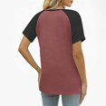 thumbnail image 6 of Hjlmsx Womens V Neck Basic Tops Color Block Tunic T Shirts Summer Henley Short Sleeve Casual Cotton Tees Shirts, 6 of 8
