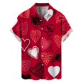 thumbnail image 3 of Camisas con botones para el día de San Valentín con estampado 3D para hombre, camisas casuales de verano de manga corta con cuello extendido para la playa, camisas de moda para hombre, 3 of 5