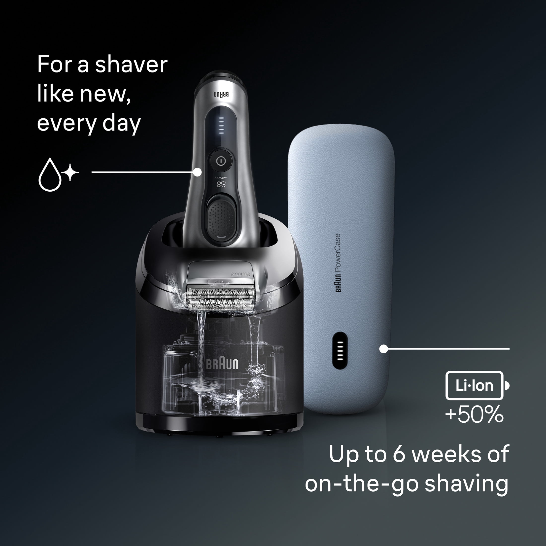 Braun Series 8 Electric Razor for Men, Electric Shaver, 5in1 SmartCare Center, Travel PowerCase, 8577cc