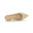 thumbnail image 4 of BLISSFUL STEP Women's Block Heel Pumps Slingback Heels Beige 7.5, 4 of 8