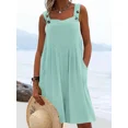 thumbnail image 6 of Plus Size Women's Casual Wide Leg Shorts Jumpsuit with Belt & Button Pockets – Loose Fit Summer Overalls, 6 of 9