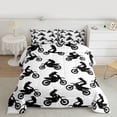 thumbnail image 2 of jejeloiu Extreme Games Motorcycle Full Size Comforter Sets,White Black Bedding Sets For Boys Teens Reversible 3 Pieces, 2 of 8
