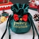 thumbnail image 5 of Bolsa de Terciopelo Navideña | Bolsa de Regalo con Cordón | Verde | 14X10X10Cm | Reutilizable | Ideal para Envolver Regalos | Material de Tela, 5 of 6