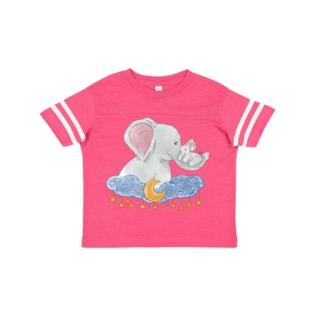 

Inktastic Cute Elephant Family on Cloud with Moon and Stars Gift Toddler Boy or Toddler Girl T-Shirt